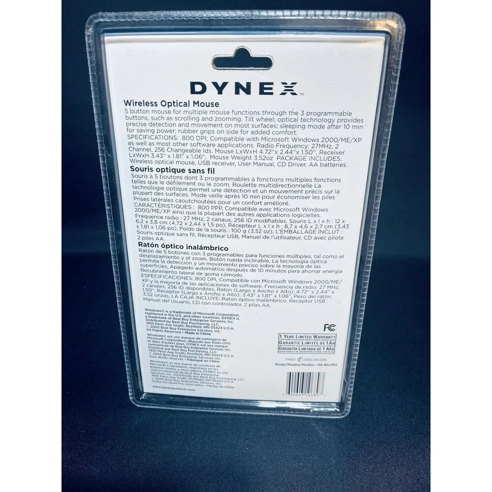 “Dynex Wireless Optical Mouse New Sealed USB Computer Mouse PC Laptop”